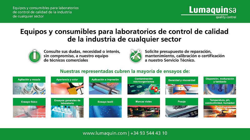 Equipos y consumibles para laboratorios de control de calidad de la industria de cualquier sector
