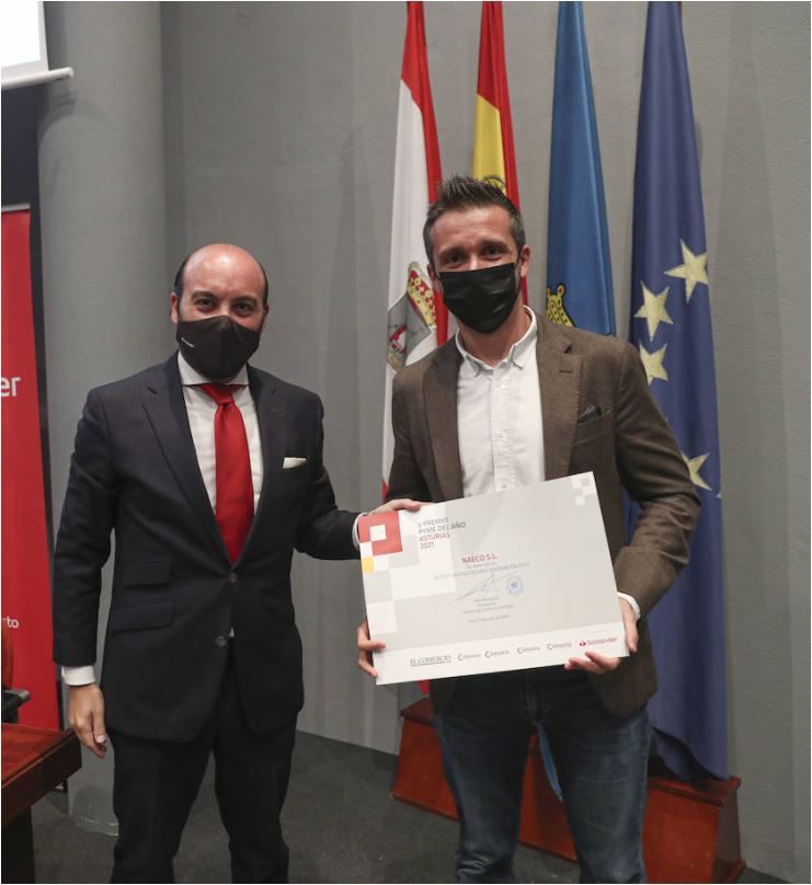 Naeco recibe el Premio a la Digitalización e Innovación en los Premios Pyme del año 2021 de Asturias