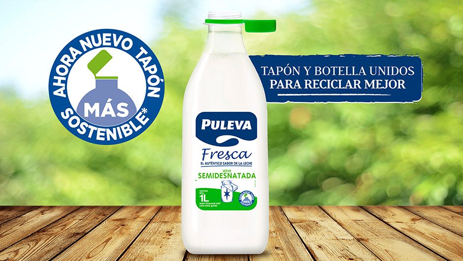 Grupo Lactalis elige España como primer país para probar los nuevos tapones adheridos a sus botellas de Puleva Fresca