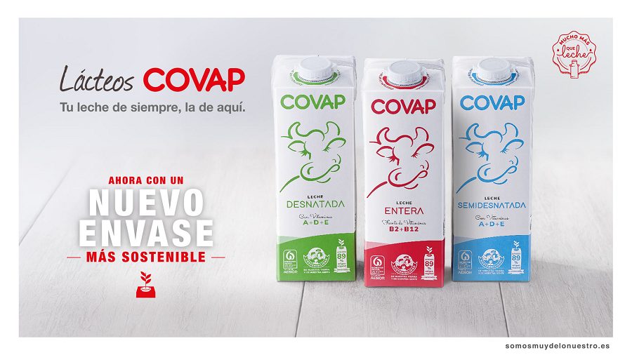 Lácteos COVAP lanza un nuevo envase compuesto en un 89% por materiales de origen vegetal en su apuesta por la sostenibilidad