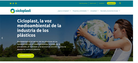 Cicloplast lanza una nueva web más visual que promueve el reciclado y la economía circular de los plásticos