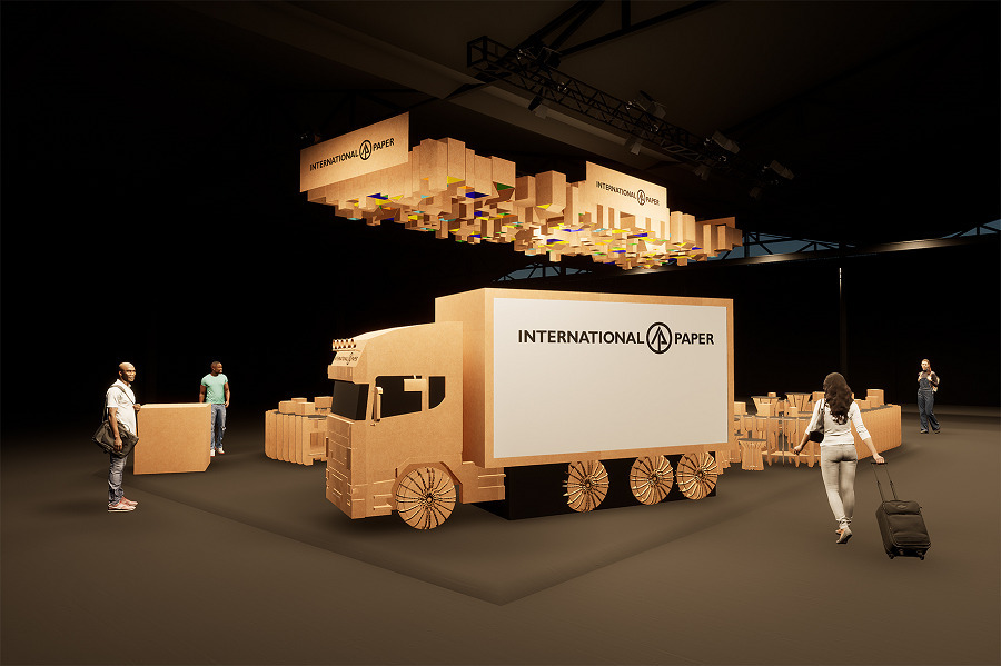 International Paper presenta en Hispack un stand construido completamente en cartón 100% reciclable