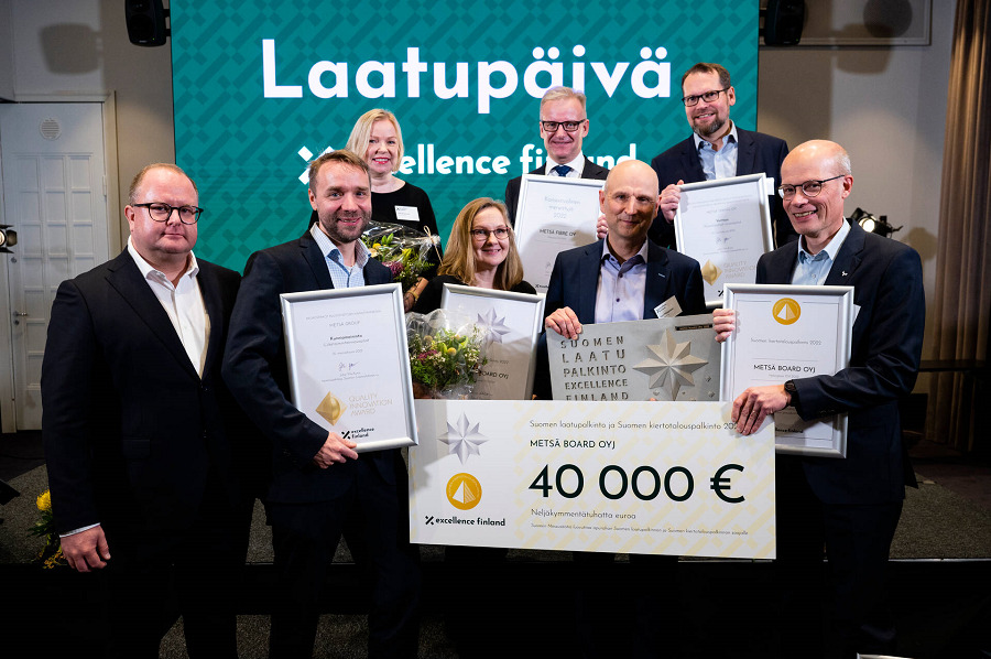 Metsä Board gana el premio finlandés de Economía Circular y Calidad por segundo año consecutive