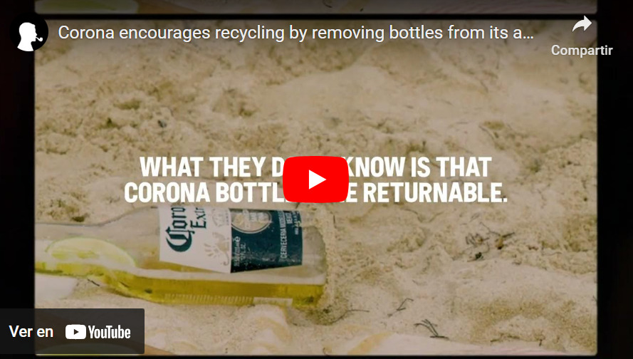 Corona encourages recycling by removing bottles from its ads