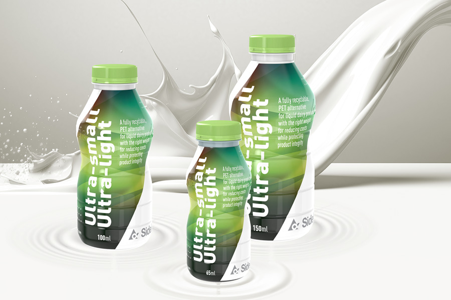 Sidel lanza la botella de PET ultrapequeña y ultraligera para productos lácteos líquidos