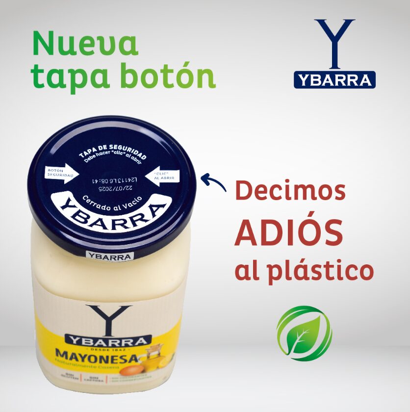 Ybarra elimina el precinto de plástico en el tarro de cristal de sus mayonesas y salsas