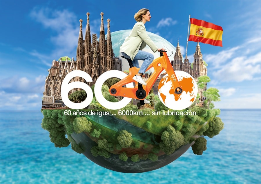 igus recorre España con su bicicleta de plástico reciclado